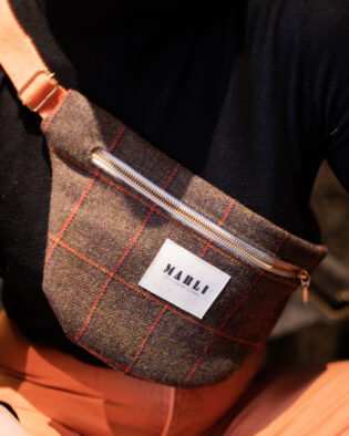 Sac banane Bonnie - Tweed Marron et Orange