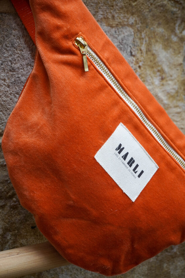 Sac banane Lou - Velours Orange – Image 3