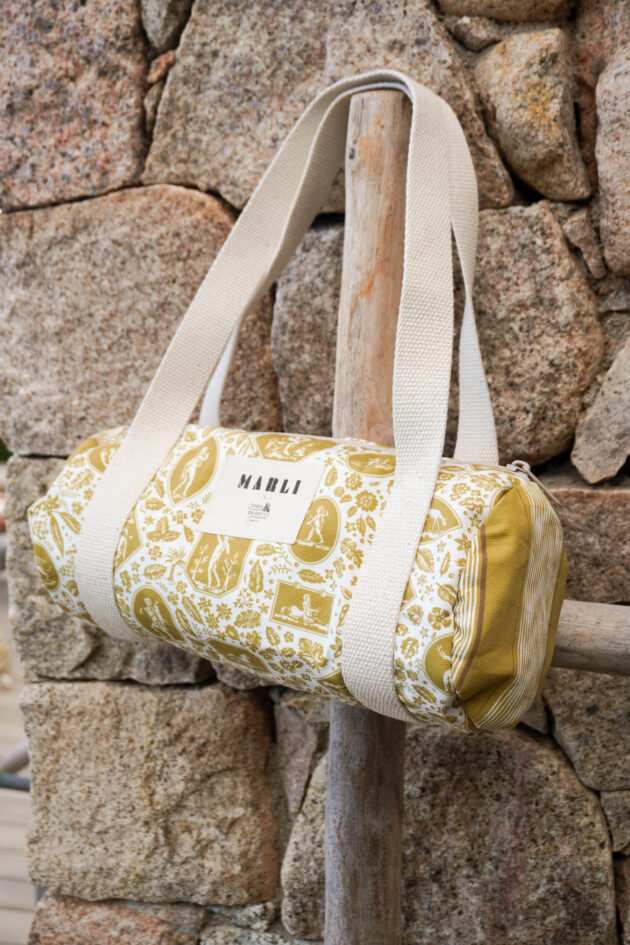 Sac Polochon mini Dima Toile de Jouy Bronze – Image 3