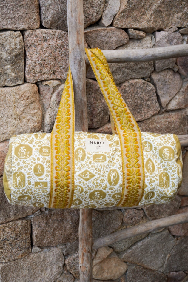 Sac Polochon dim toile de jouy bronze – Image 2