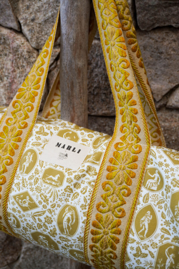 Sac Polochon dim toile de jouy bronze – Image 4