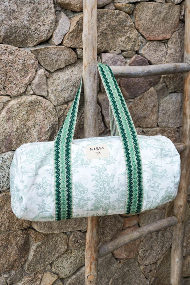 Précommande Sac Polochon dim toile de jouy vert d'eau – Image 3