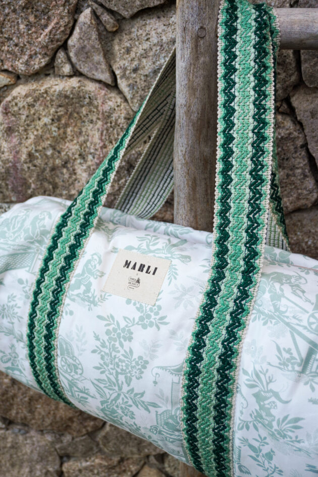 Précommande Sac Polochon dim toile de jouy vert d'eau – Image 5