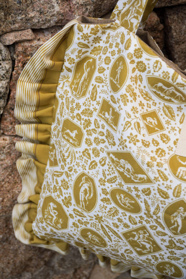 Cabas froufrou Olga Toile de Jouy bronze – Image 3