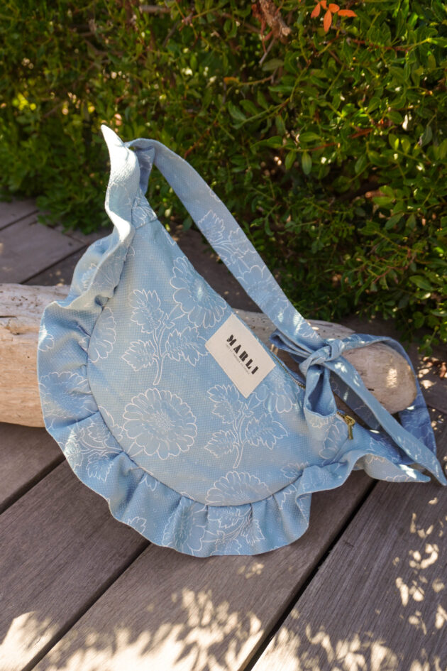Sac banane froufrou paloma grosse fleur azur – Image 2
