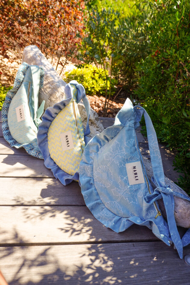 Sac banane froufrou paloma grosse fleur azur – Image 3