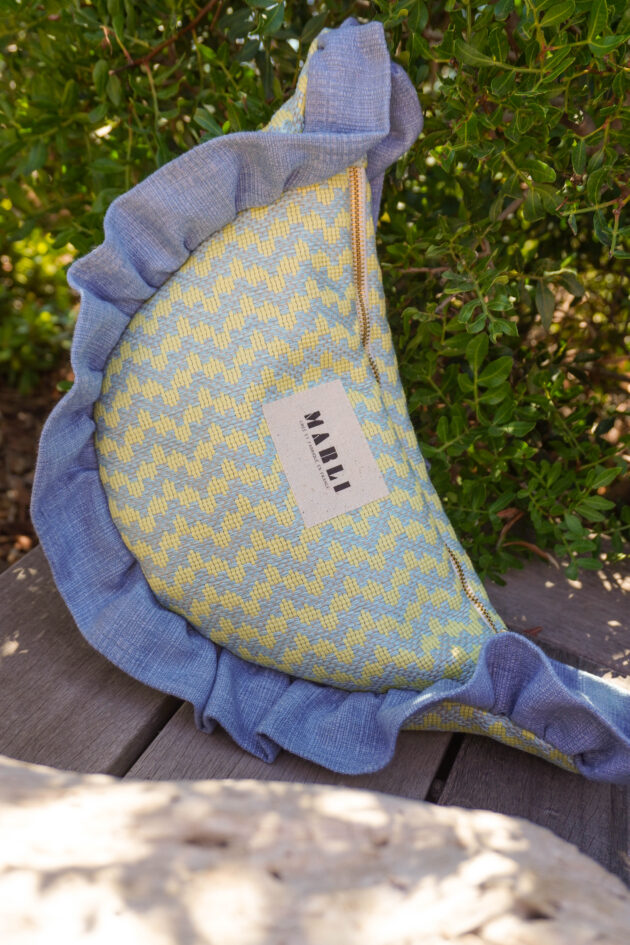 Sac banane froufrou paloma jaune pâle et bleu – Image 3