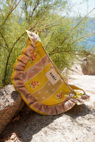 Sac banane froufrou paloma fleuri jaune