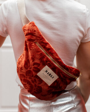 Sac banane Anne - Velours terracota