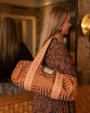 Sac Polochon charlie Motif rouille et beige