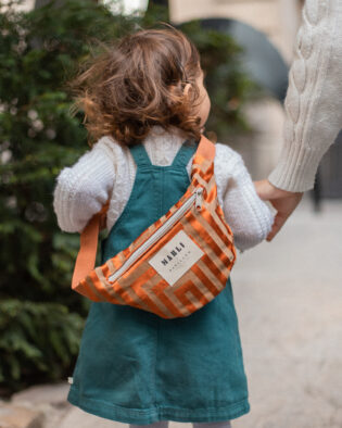 Sac banane mini Annie - Motif rouille et beige