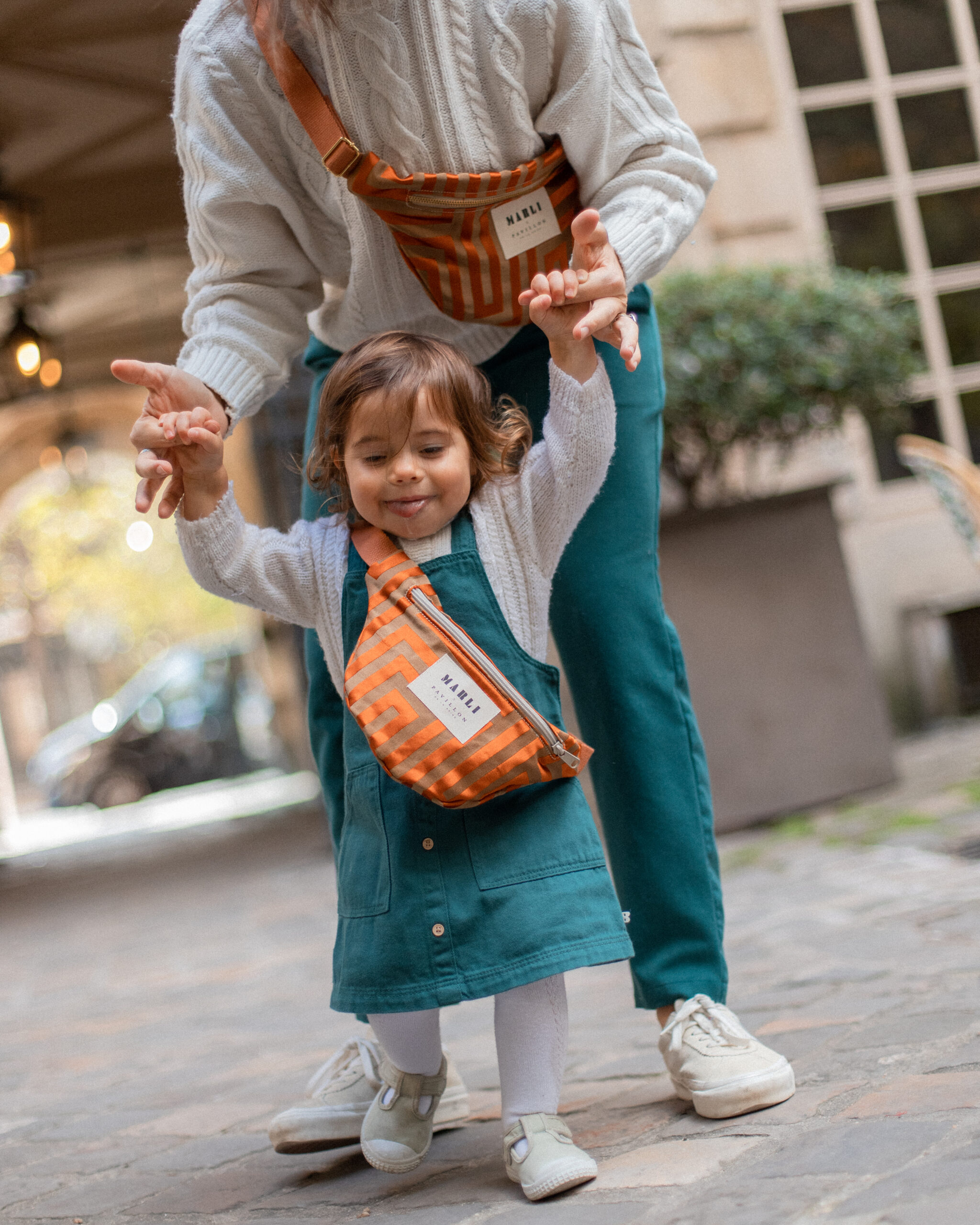 Sac banane mini Annie - Motif rouille et beige – Image 4