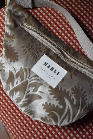 Sac banane Anne - Velours beige doré