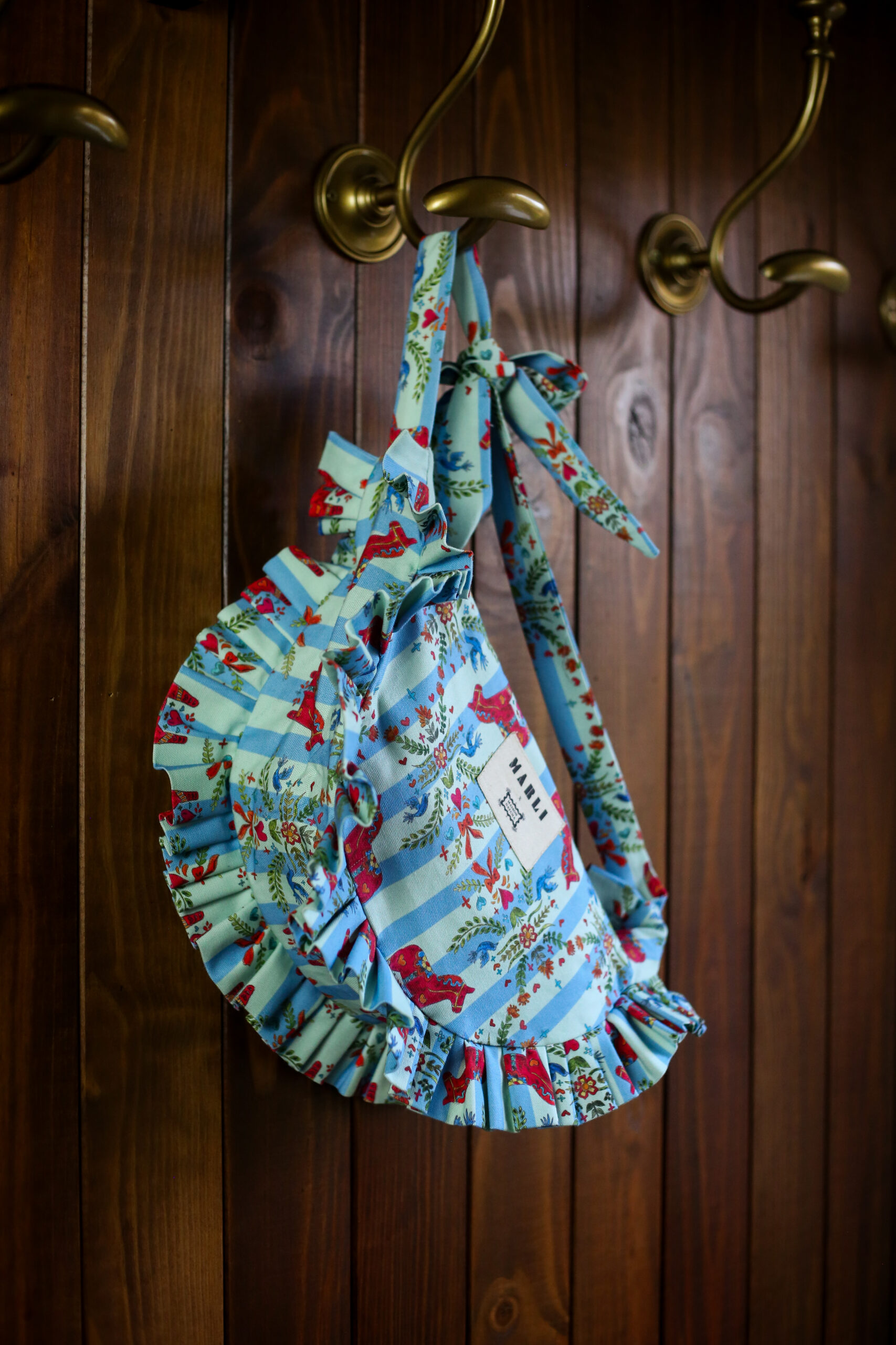 Banane froufrou Tatiana - Motif chevaux rayé bleu ciel – Image 2