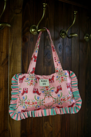 Cabas froufrou Anastasia - Motif chevaux rose