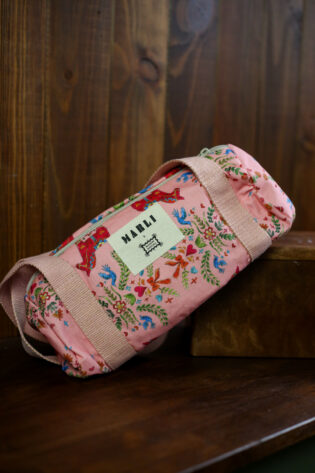 Sac polochon mini Nikita  - Motif chevaux rose