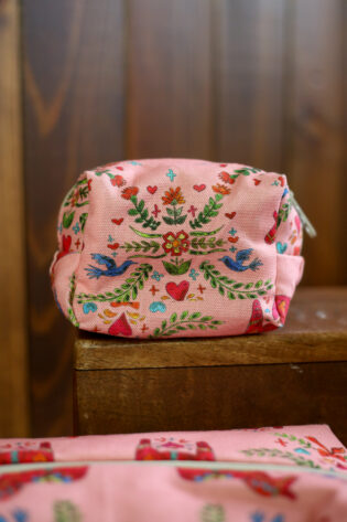 Trousse mini Maria - Motif chevaux rose