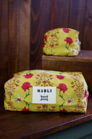 Trousse maxi Ekaterina  - Motif fleuri jaune