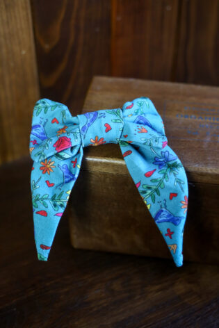 Grand nœud Natalia  - Motif oiseaux bleu canard