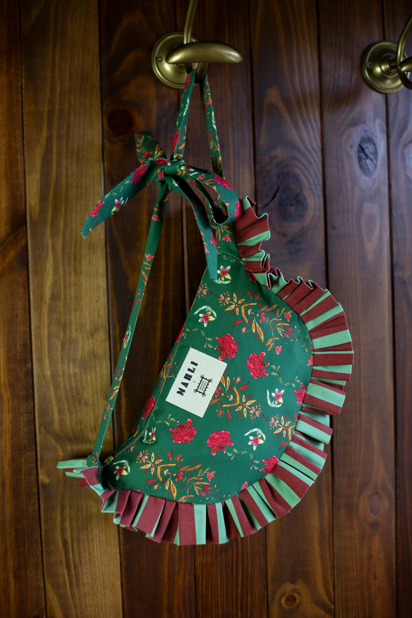 Banane froufrou Tatiana - Motif fleuri vert sapin – Image 5