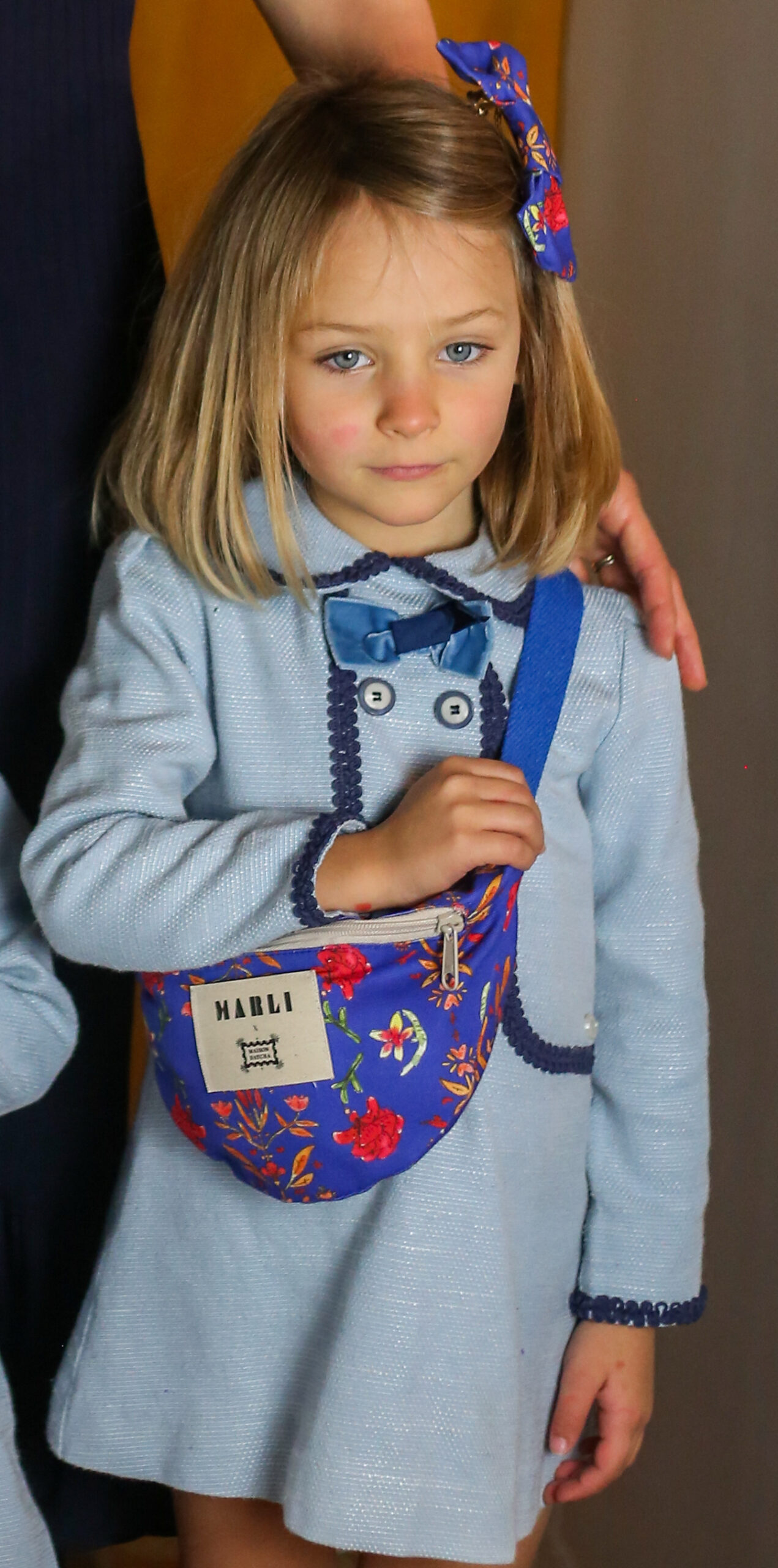 Banane mini Nouchka - Motif fleuri bleu indigo