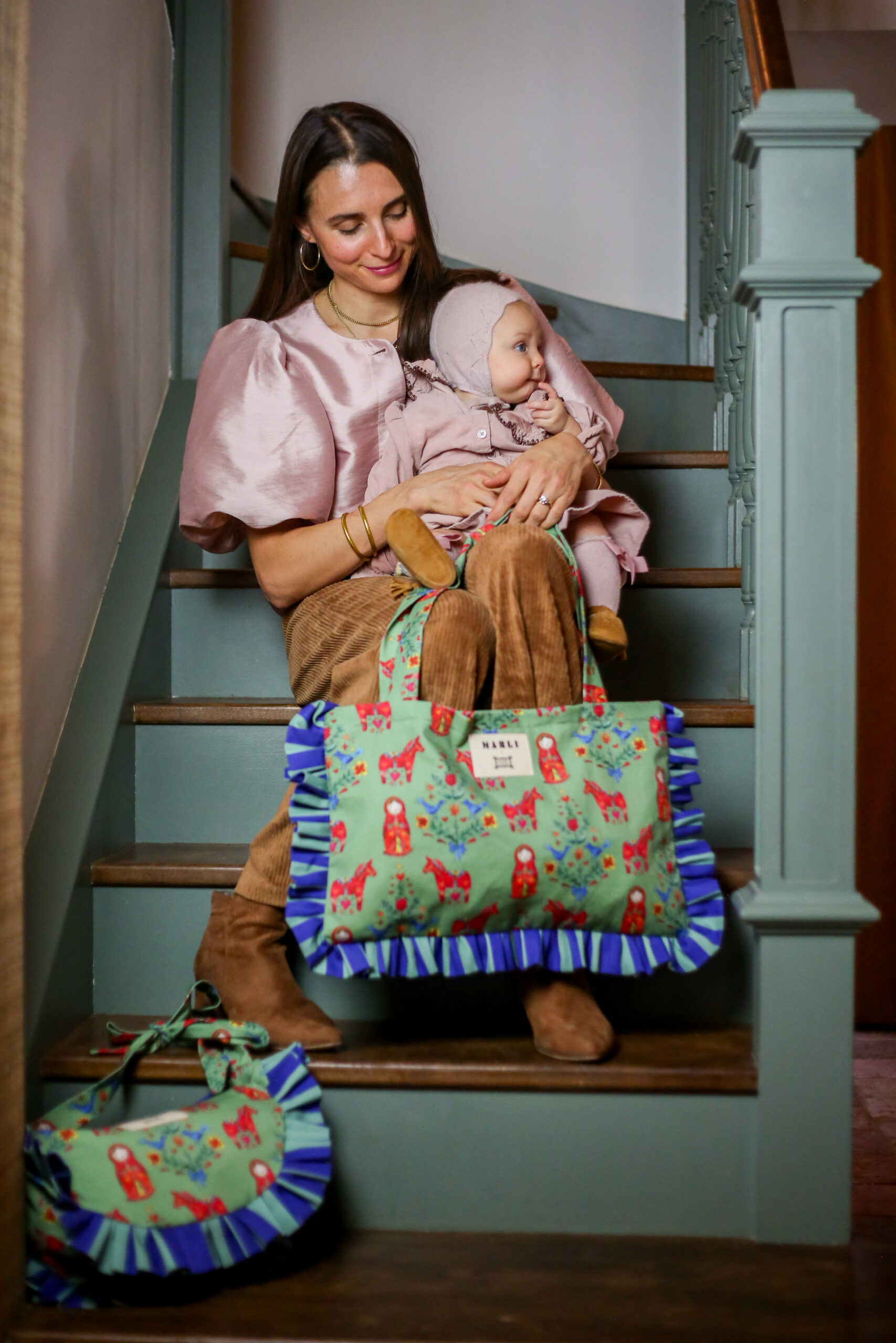 Cabas froufrou Anastasia - Motif poupée russe chevaux verts – Image 2