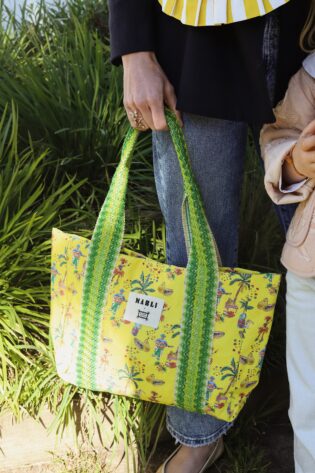 Cabas carré Mathias - Motif samba jaune