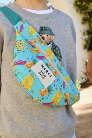 Banane mini Gabi  - Motif fruits tropicaux fond turquoise