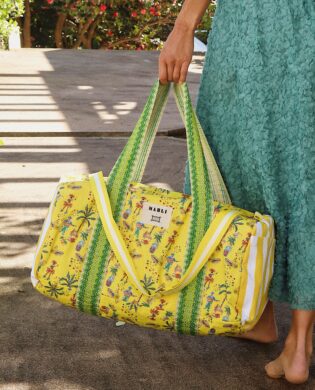 Sac polochon maxi Démétrio  - Motif samba jaune