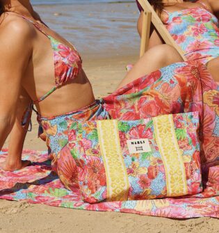 Cabas carré Mathias - Motif fleurs Brésil multicolore