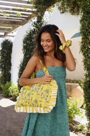 Cabas froufrou Tiago - Motif samba jaune