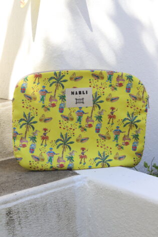 Pochette ordinateur Beatriz  - Motif Samba jaune