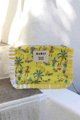Trousse froufrou Camila - Motif Samba jaune