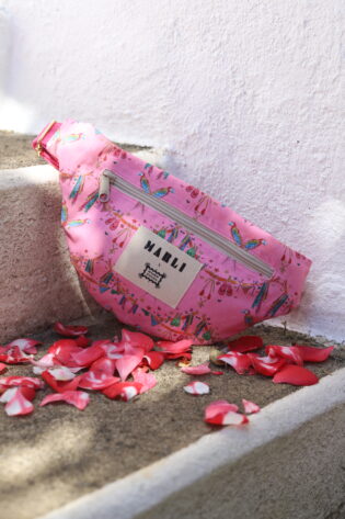 Banane mini Gabi  - Motif Bikini et Perroquets fond rose