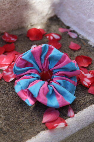 Chouchou Raul - Motif rayures roses et turquoises